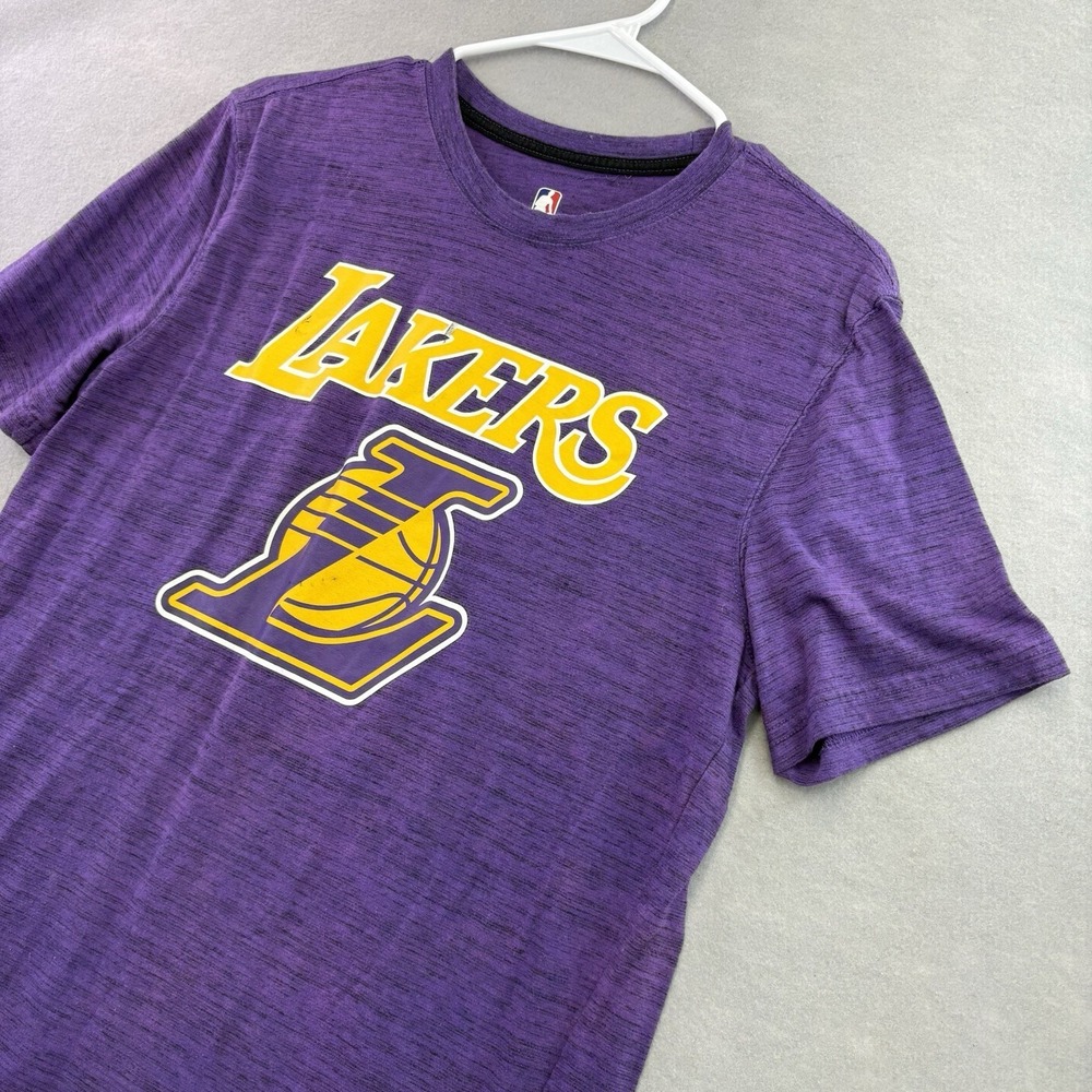 Los Angeles Lakers T Shirt Medium Purple Short Sleeve Basketball NBA Mens